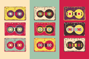 Cassette tapes pop art